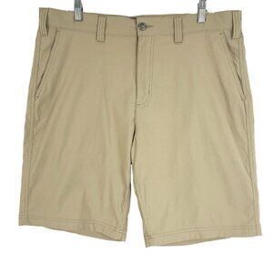 Eddie Bauer Travex Shorts Men's Size 38 Tan Outdoor Hiking Nylon Spandex
